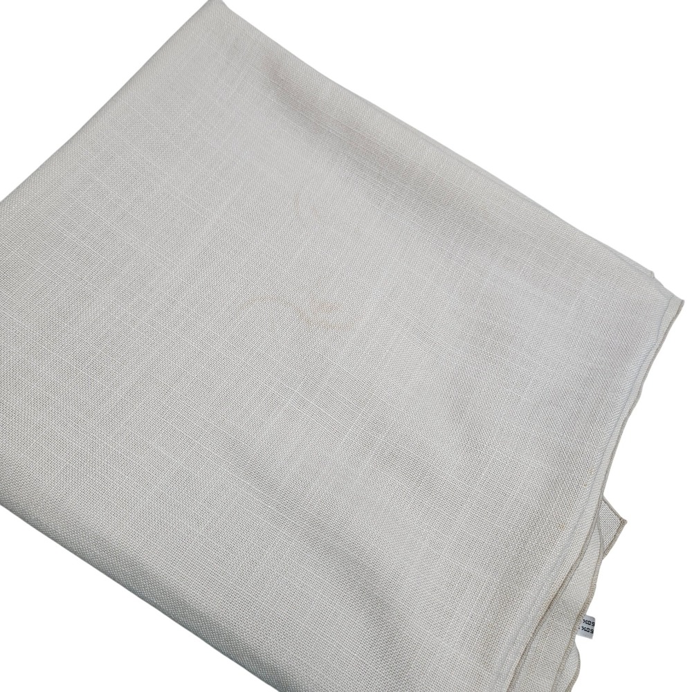 Vintage 80s Vera Tablecloth Rectangular Cream Tan‎ Solid Hemstitch Farmhouse